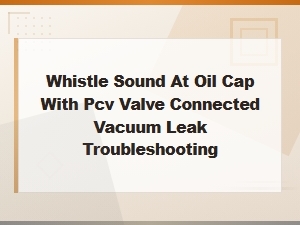 Whistle Sound at Oil Cap with Pcv Valve Connected: Vacuum Leak Diagnosis Guide