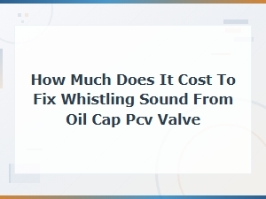 How Much Does It Cost to Fix Whistling Sound From Oil Cap Pcv Valve