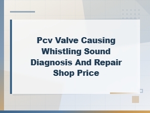Pcv Valve Whistling Sound Diagnosis and Repair Cost Estimates