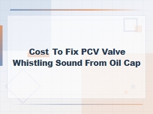 Pcv Valve Whistling Sound From Oil Cap: Causes and Fix Cost Guide